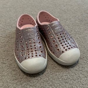 Pink sparkly Native shoes toddler 7